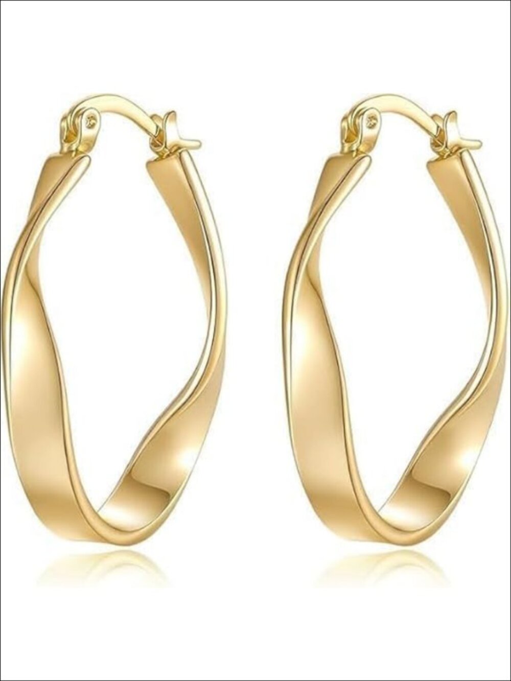 14K Gold Plated Hoop Earrings Fine Weave Design Lightweight